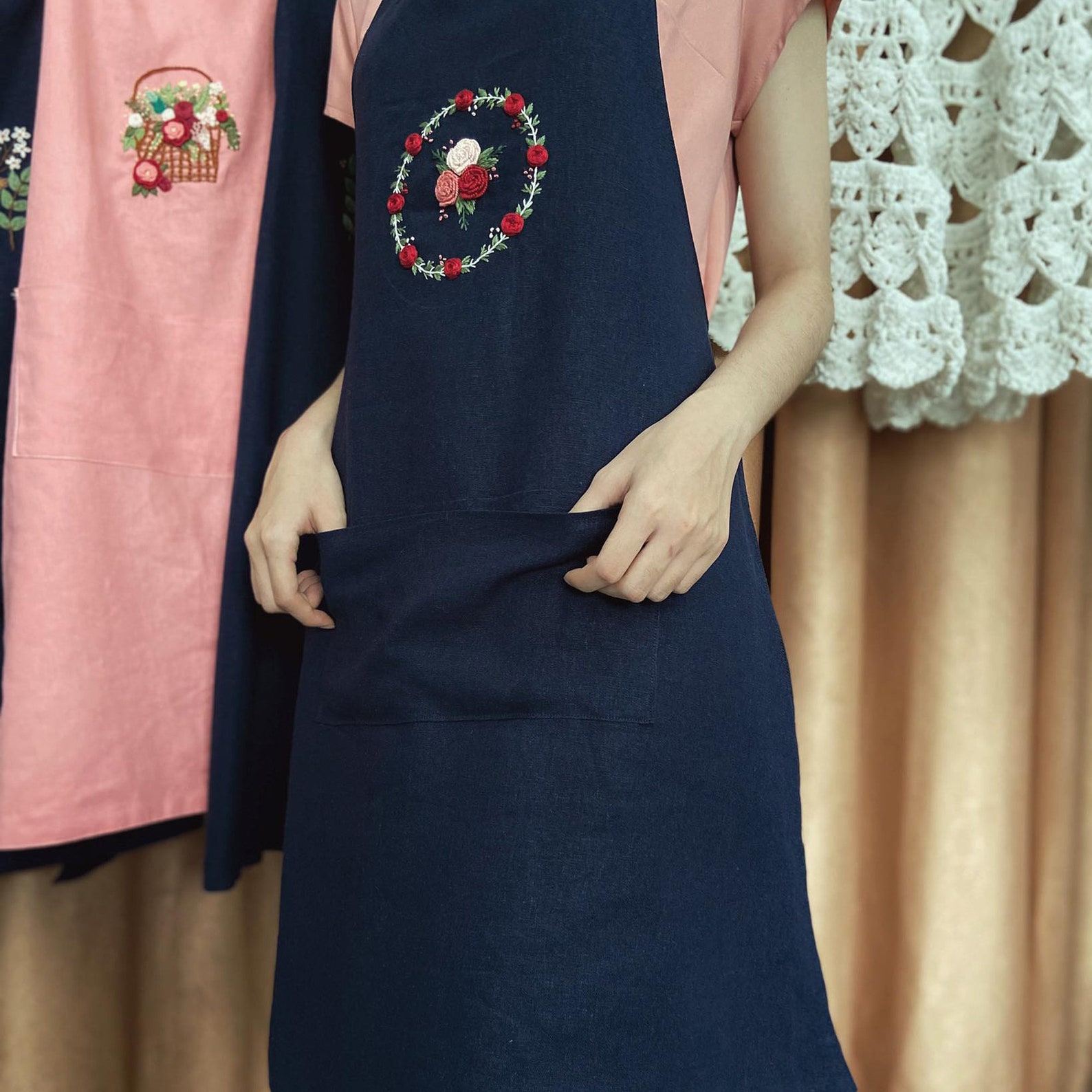 Custom Kitchen APRON embroidered / Hand embroidered Apron/ Etsy