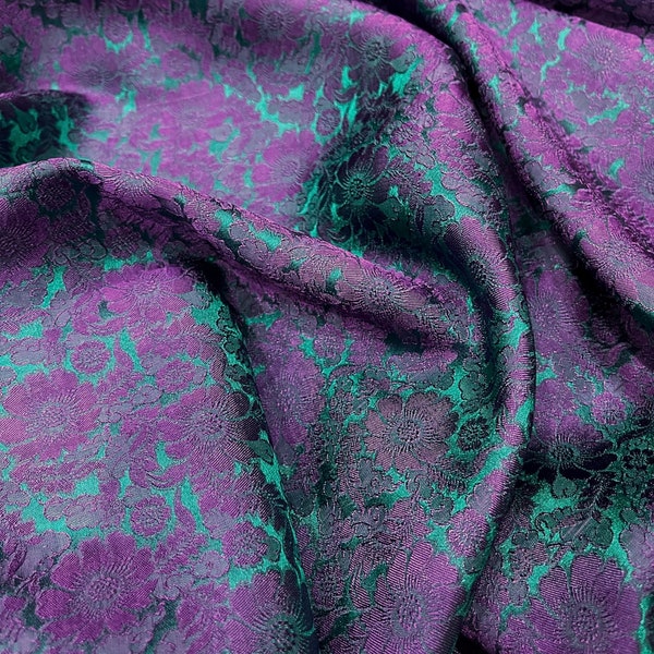 RENT MULLBÄRSSILK-tyg på metervara - Blommigt siden - Handgjort tyg - Organisk fiber - Vintagetextil - Present till henne - Sidenklädtyg
