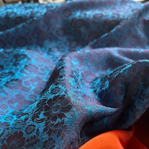 PURE MULBERRY SILK fabric by the yard - Chrysanthemum Pattern - Floral silk - Handmade silk - Vintage textile - Dress making - Gift for her
