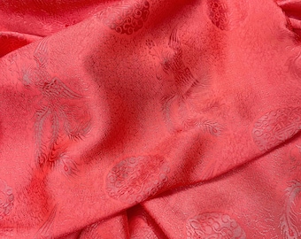 Tela de seda pura de morera cortada a medida - Seda estampada - Seda hecha a mano - Confección de vestidos - Seda naranja - Regalo para ella - Tela de seda para prendas de vestir