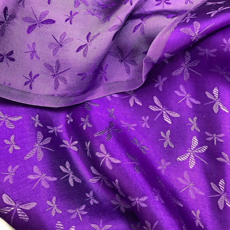 PURE MULBERRY SILK Fabric by the Yard Purple Silk With Etsy