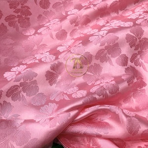 Tela de seda pura de morera cortada a medida - Seda floral - Tela hecha a mano - Textil vintage - Confección de vestidos - Tela de seda para prendas de vestir - Tela de seda