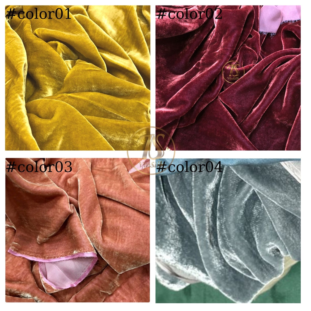100% MULBERRY SILK VELVET Fabric by the Yard - Luxury Silk Velvet for ...