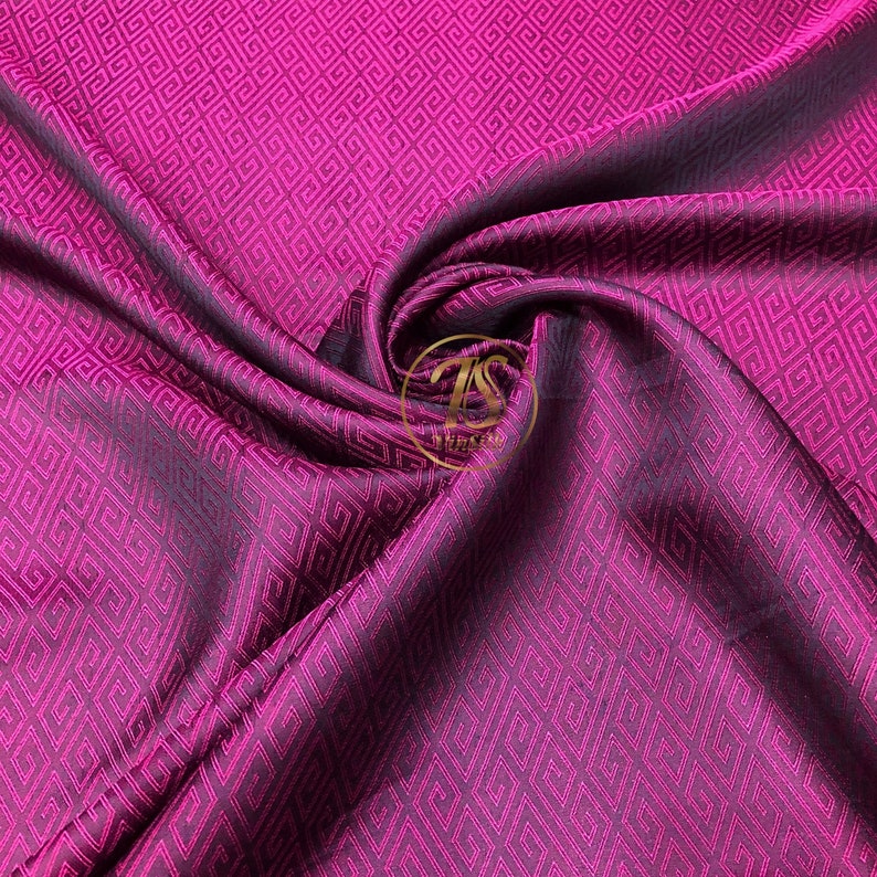 PURE MULBERRY SILK fabric by the yard Pink and black silk Handmade silk Organic fiber Dress making Gift for her Silk for sewing image 2