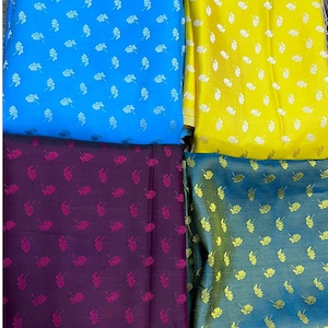 PURE MULBERRY SILK fabric by the yard - Silk fabric - Dandelion pattern - Handmade fabric - Organic fiber - Silk for clothes - Dressmaking