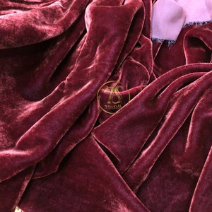 100% MULBERRY SILK VELVET fabric by the yard – Luxury Silk Velvet for Dress, Skirt, High End Garment – Gift for women - Silk apparel fabric