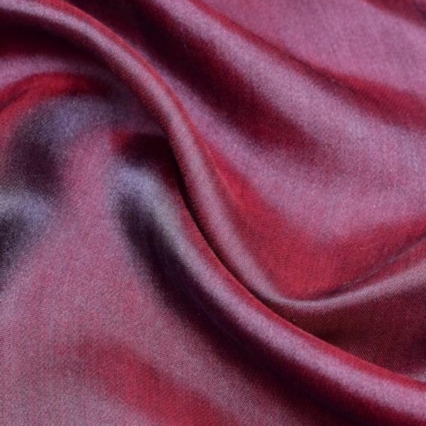 MULBERRY SILK fabric by the yard - Red satin silk - Handmade fabric - Organic fiber - Vintage textile - Gift for women - Silk for sewing