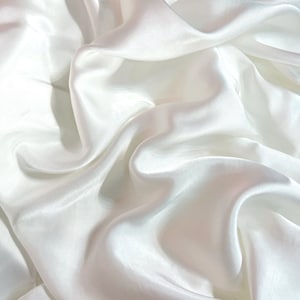 SATIN MULBERRY SILK fabric by the yard White silk Handmade fabric Organic fiber Dressmaking Silk apparel fabric Sewing clothes zdjęcie 3