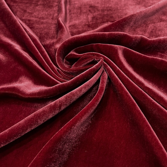100% MULBERRY SILK VELVET fabric by the yard – Red velvet - Silk Velvet for Dress, Skirt, High End Garment – Gift for her - Silk for clothes