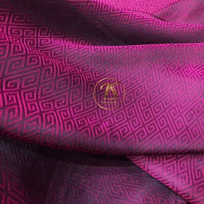 PURE MULBERRY SILK fabric by the yard Pink and black silk Handmade silk Organic fiber Dress making Gift for her Silk for sewing image 3