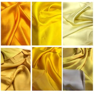 PURE MULBERRY SILK fabric by the yard - Yellow silk fabric - Handmade fabric - Organic fiber - Gift for her - Dress making - Sewing clothes