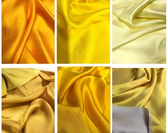 PURE MULBERRY SILK fabric by the yard - Yellow silk fabric - Handmade fabric - Organic fiber - Gift for her - Dress making - Sewing clothes