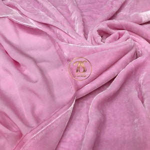 100% MULBERRY SILK VELVET fabric by the yard – Light Pink silk velvet for Dress, Skirt, High End Garment – Gift for her - Velvet for clothes