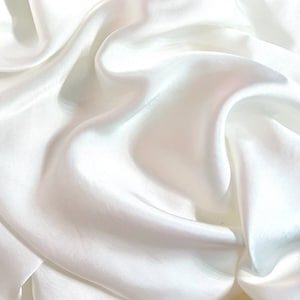 SATIN MULBERRY SILK fabric by the yard - White silk - Handmade fabric - Organic fiber - Dressmaking - Silk apparel fabric - Sewing clothes