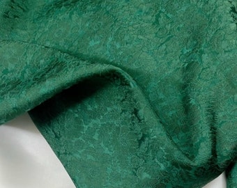 Tela de SEDA PURA MORERA cortada a medida - Estampado de Crisantemos - Seda verde - Seda hecha a mano - Fibra orgánica - Ropa de costura - Confección de vestidos