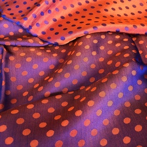PURE MULBERRY SILK fabric by the yard - Polka Dot Silk - Handmade Silk - Organic fiber - Silk for sewing - Dressmaking - Sewing clothes