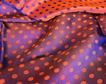 PURE MULBERRY SILK fabric by the yard - Polka Dot Silk - Handmade Silk - Organic fiber - Silk for sewing - Dressmaking - Sewing clothes