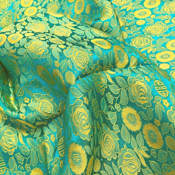 FLORAL MULBERRY SILK fabric by the yard - Floral silk - Handmade fabric - Organic fiber - Dress making - Gift for her - Silk apparel fabric