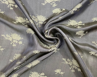 FLORAL MULBERRY SILK fabric by the yard - Silk satin patterned - Handmade silk fabric - Dress making - Silk apparel fabric - Gift for women