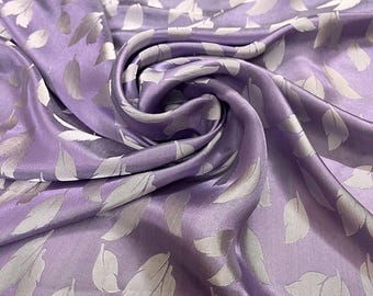 MULBERRY SILK fabric by the yard - Purple silk with white pattern fabric - Handmade silk - Dress making - Silk apparel fabric - Gift for her