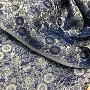 Tissu PURE MULBERRY SOIE par mètre - Soie florale - Tissu fait main - Fibre biologique - Textile vintage - Confection de robes - Tissu pour vêtements en soie