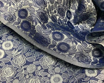 PURE MULBERRY SILK fabric by the yard - Floral silk - Handmade fabric - Organic fiber - Vintage textile - Dress making - Silk apparel fabric