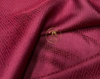 PATTERN MULBERRY SILK fabric by the yard - Dark red silk fabric - Organic fiber - Silk for clothes - Dress making - Silk apparel fabric