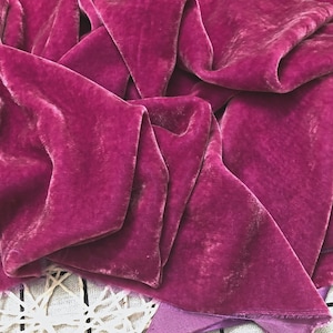 100% MULBERRY SILK VELVET fabric by the yard – Pink silk velvet - Luxury Silk Velvet for Dress, Skirt, High End Garment – Gift for women