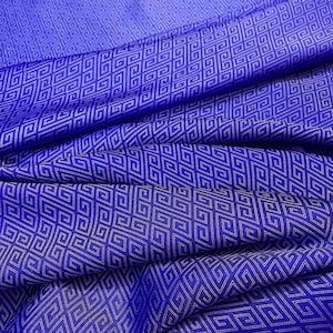 REINER Maulbeerseide Stoff - Blaue Musterseide - Handgemachte Seide - Vintage Textil - Kleider machen - Seide zum Nähen - Geschenk für Sie