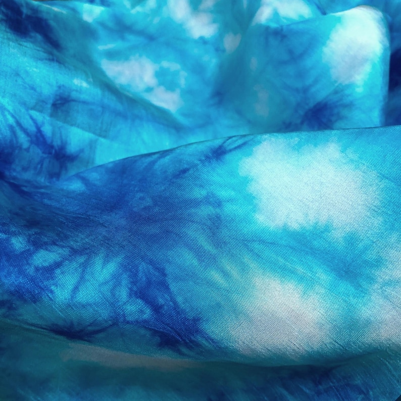 100 Mulberry Silk Habotai Fabric by the Yard Blue Silk Etsy