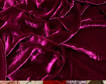 100% MULBERRY SILK VELVET fabric by the yard - Luxury Silk Velvet for Dress, Skirt, High End Garment – Gift for her - Silk apparel fabric
