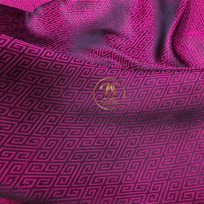 PURE MULBERRY SILK fabric by the yard Pink and black silk Handmade silk Organic fiber Dress making Gift for her Silk for sewing image 8