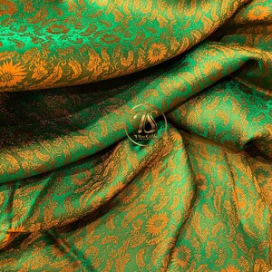Orange - Handspun Handloom Mulberry Silk Plain Fabric 09