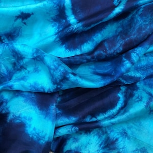 100% Mulberry Silk Habotai fabric by the yard - Blue silk habotai - Luxury silk fabric for Skirt, Scarf – Plain Habutai– Gift for women