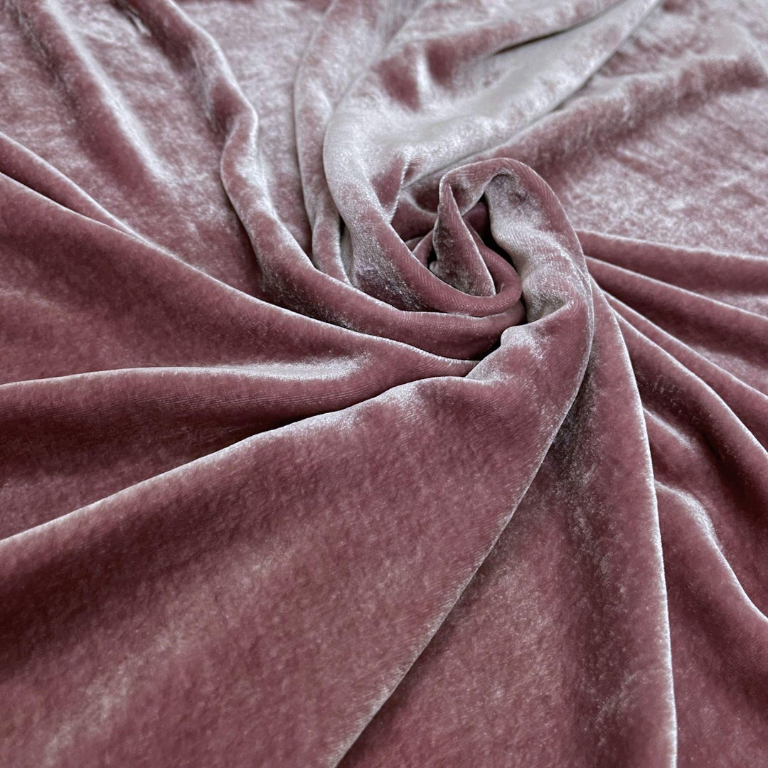 100% MULBERRY SILK VELVET Fabric by the Yard – Pink Silk - Silk Velvet ...