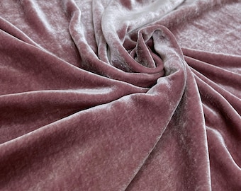 100% MULBERRY SILK VELVET fabric by the yard – Pink silk - Silk Velvet for Dress, Skirt, High-End Garment – Gift for women - Velvet silk