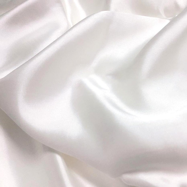 SATIN MULBERRY SILK fabric by the yard White silk Handmade fabric Organic fiber Dressmaking Silk apparel fabric Sewing clothes zdjęcie 4