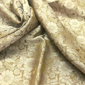 PURE MULBERRY SILK fabric by the yard - Floral silk - Handmade silk - Gift for her - Silk apparel fabric - Dress making - Silk for sewing