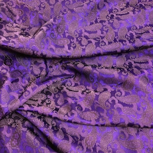 PURE MULBERRY SILK fabric by the yard - Purple pattern silk - Handmade silk - Dress making - Gift for her - Silk for sewing - Sewing clothes