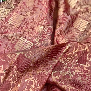 PURE MULBERRY SILK fabric by the yard - Floral Silk - Natural silk - Dress making - Gift for women - Silk apparel fabric - Silk for sewing