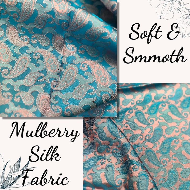 PURE MULBERRY SILK Fabric by the Yard Handmade Fabric Etsy