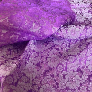 PURE MULBERRY SILK fabric by the yard - Purple silk - Handmade silk - Organic fiber - Sewing clothes - Dress making - Silk apparel fabric