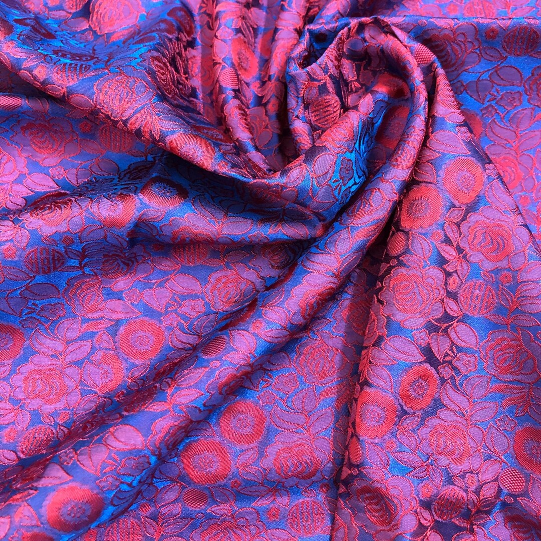 PURE MULBERRY SILK Fabric by the Yard Rose Pattern Silk Handmade Silk