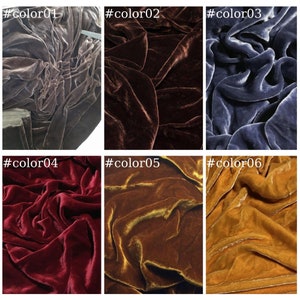 100% Pure Mulberry Silk Velvet Fabric by the yard – Luxury Silk Velvet for Dress, Skirt, High End Garment – Gift for women – Silk for sewing