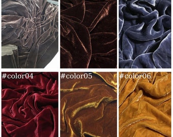 100% Pure Mulberry Silk Velvet Fabric by the yard – Luxury Silk Velvet for Dress, Skirt, High End Garment – Gift for women – Silk for sewing