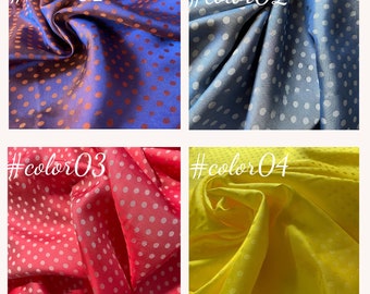 PURE MULBERRY SILK fabric by the yard - Polka Dot Silk - Handmade silk - Organic fiber - Dress making - Gift for women - Silk apparel fabric