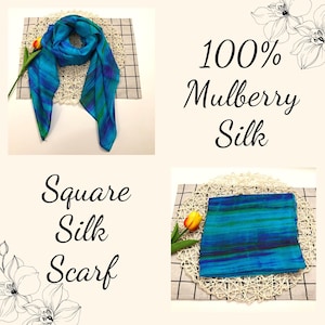 100% Pure Mulberry Silk Scarf - Square silk scarf - Luxury silk scarf for women - Smooth and lightweight scarves - Gift for her - Scarves