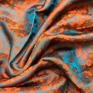 PURE MULBERRY SILK fabric by the yard - Floral silk fabric - Organic fiber - Vintage textile - Wedding dress - Gift for women - Fabric silk