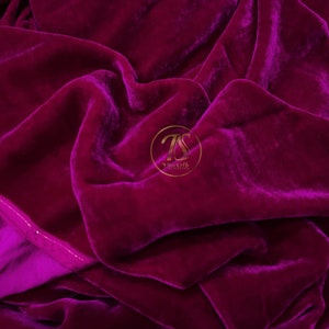 100% MULBERRY SILK VELVET fabric by the yard – Luxury Silk Velvet for Dress, Skirt, High End Garment – Gift for women - Silk apparel fabric