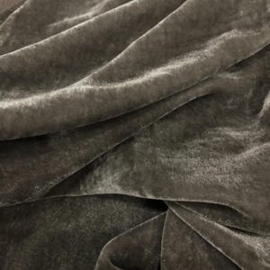 100% MULBERRY SILK VELVET fabric by the yard – Gray velvet - Luxury Silk Velvet for Dress, Skirt, High-End Garment – Gift for her - Velvet